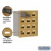 Salsbury Cell Phone Storage Locker - 4 Door High Unit (8 Inch Deep Compartments) - 12 A Doors - Gold - Recessed Mounted - Resettable Combination Locks  19048-12GRC